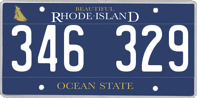 RI license plate 346329