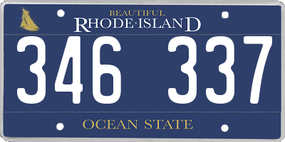 RI license plate 346337
