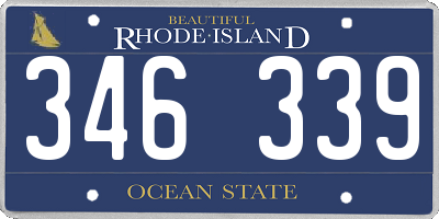 RI license plate 346339