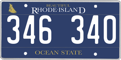 RI license plate 346340