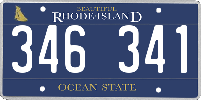 RI license plate 346341