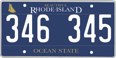 RI license plate 346345