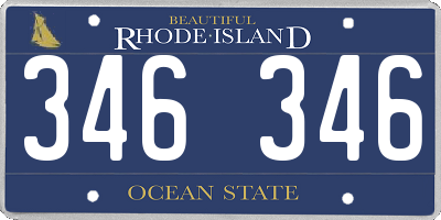 RI license plate 346346