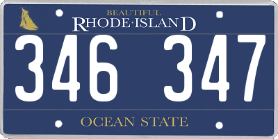 RI license plate 346347