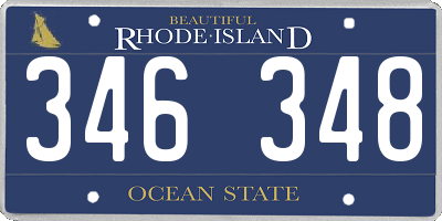 RI license plate 346348