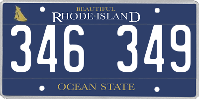 RI license plate 346349