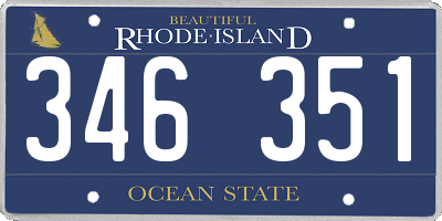 RI license plate 346351