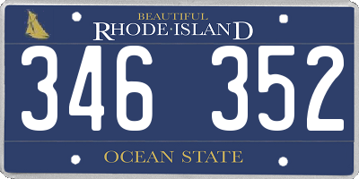 RI license plate 346352