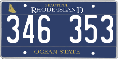 RI license plate 346353