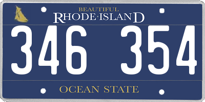 RI license plate 346354