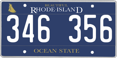 RI license plate 346356