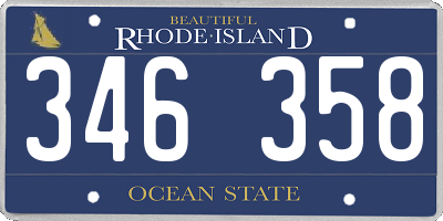 RI license plate 346358