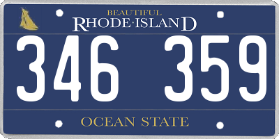 RI license plate 346359