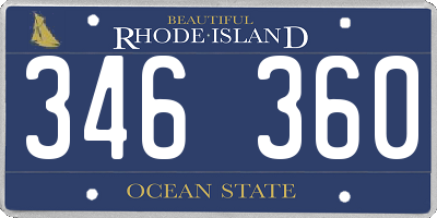 RI license plate 346360