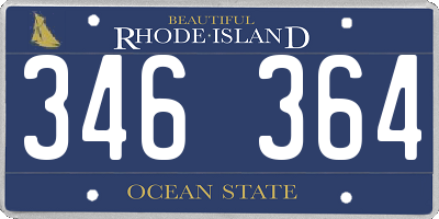RI license plate 346364