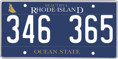 RI license plate 346365