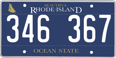 RI license plate 346367