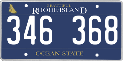 RI license plate 346368
