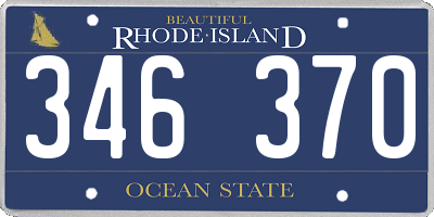 RI license plate 346370