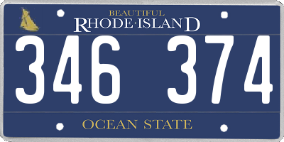 RI license plate 346374