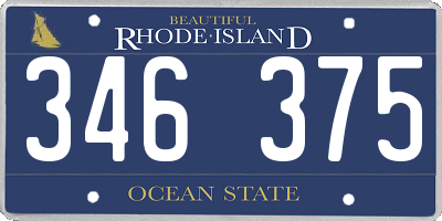 RI license plate 346375