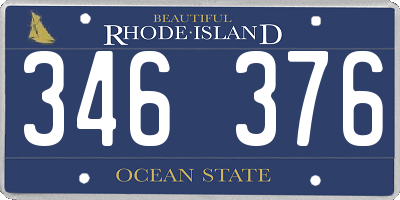 RI license plate 346376