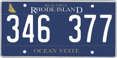 RI license plate 346377