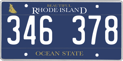 RI license plate 346378