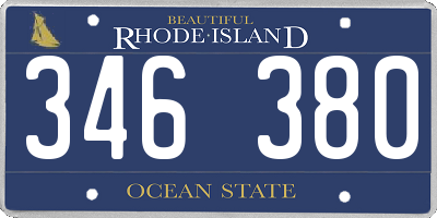 RI license plate 346380