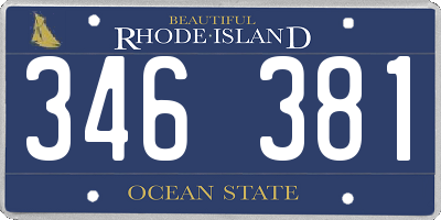 RI license plate 346381