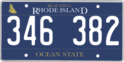RI license plate 346382
