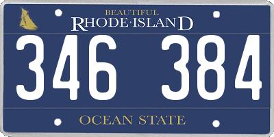 RI license plate 346384