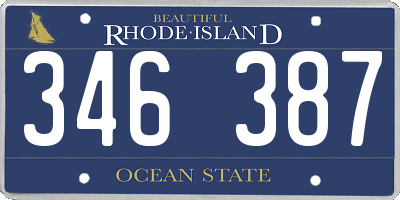 RI license plate 346387