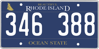 RI license plate 346388