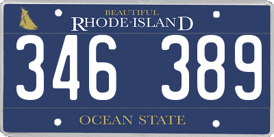 RI license plate 346389