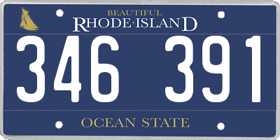 RI license plate 346391