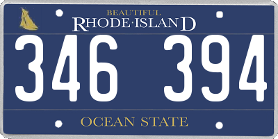 RI license plate 346394