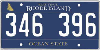 RI license plate 346396
