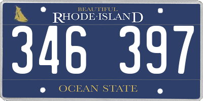 RI license plate 346397