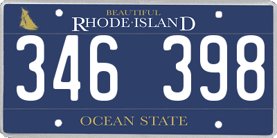 RI license plate 346398