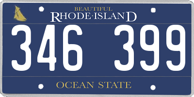 RI license plate 346399