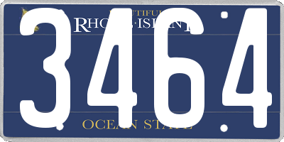 RI license plate 3464