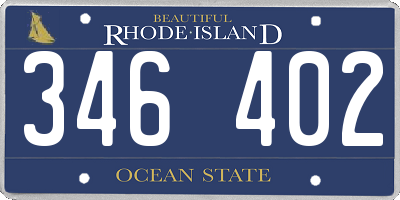 RI license plate 346402
