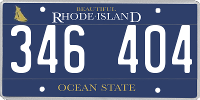 RI license plate 346404