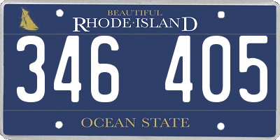 RI license plate 346405