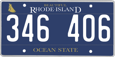 RI license plate 346406