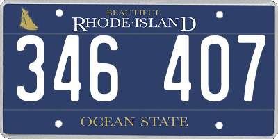 RI license plate 346407