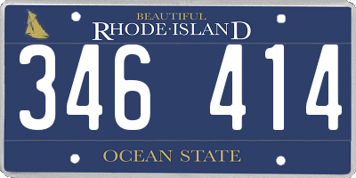 RI license plate 346414