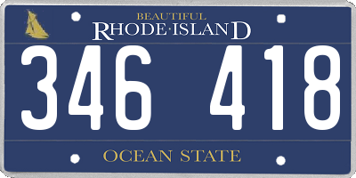 RI license plate 346418