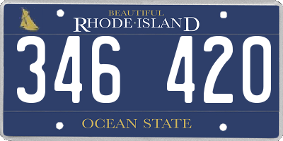 RI license plate 346420